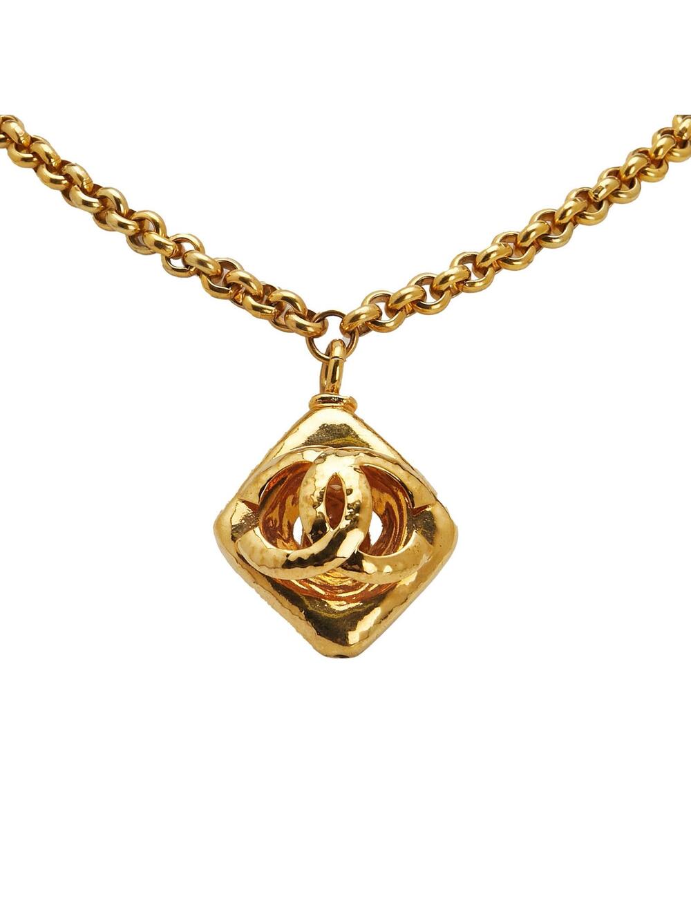 Chanel Cc Gold Plated Diamond Cut #372076C84B